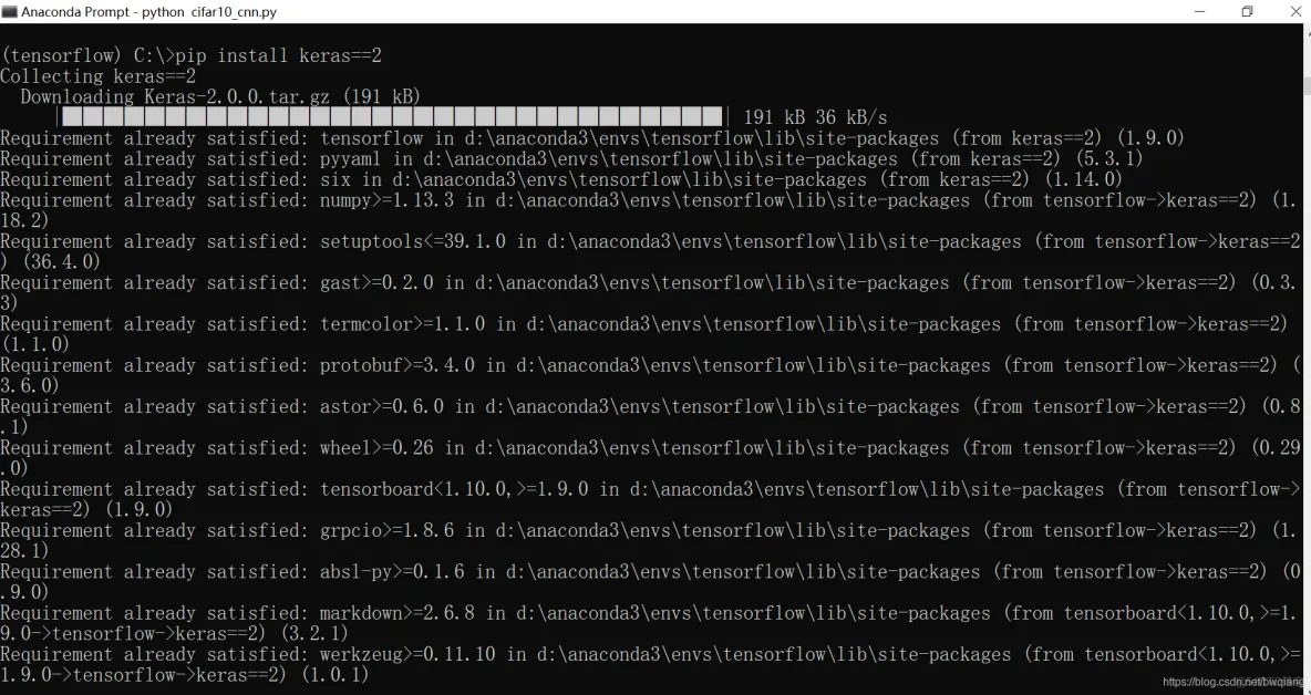 在 windows 系统上安装 tensorflow 和 keras（CPU）_虚拟环境_20